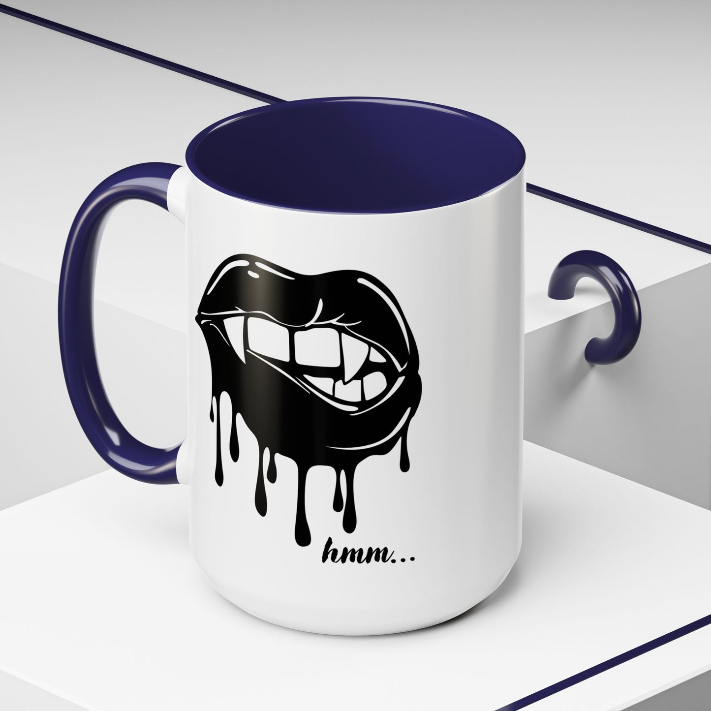 Dripping Lip Coffee Mug – "hmm..." Accent Ceramic Mug (11/15oz)
