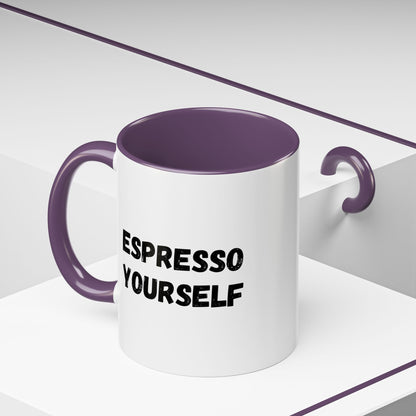 Espresso Yourself Coffee Mug - Fun Black Accented Mug for Coffee Lovers, Great Gift for Birthdays, Christmas, and Housewarming