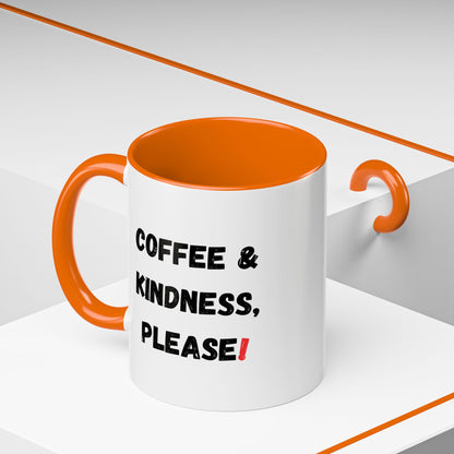 Coffee & Kindness Mug - Inspirational Coffee Cup, Gift for Friends, Office Decor, Encouragement, Morning Motivation