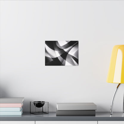 Abstract Black and White Swirl Matte Canvas