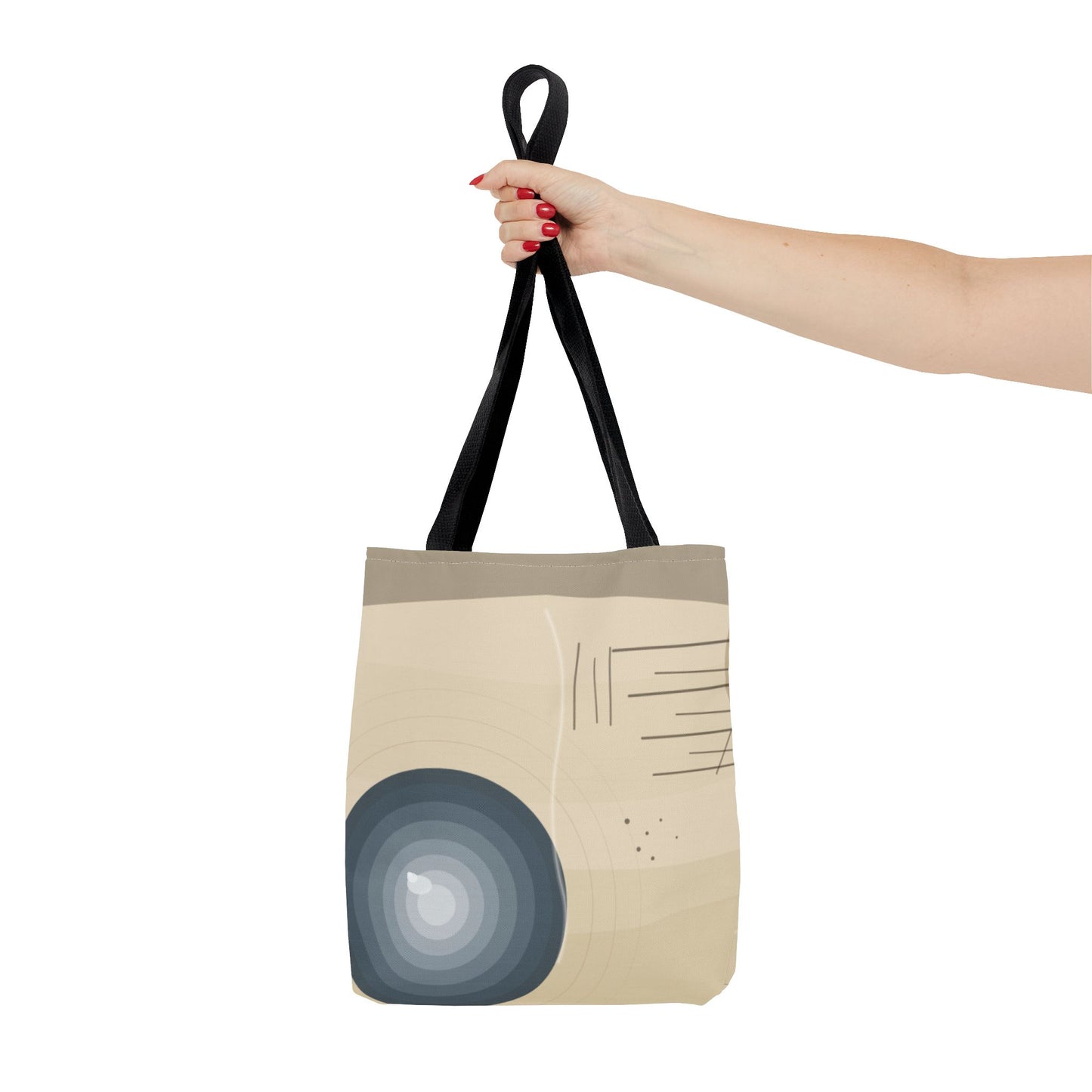 Abstract Neutral Waves Tote Bag | Geometric Circle Pattern