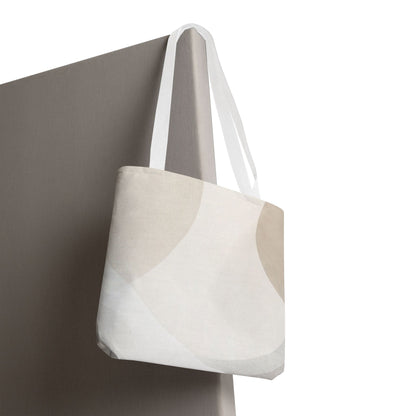 Neutral Abstract Geometric Tote Bag | Minimal Beige Shapes
