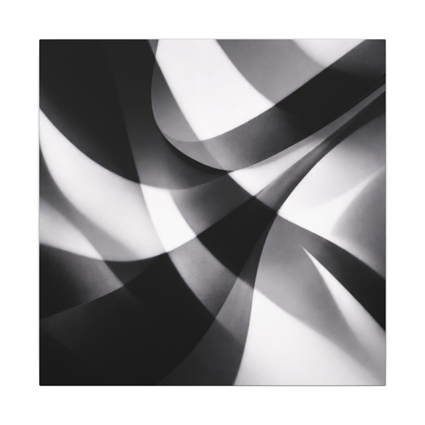 Abstract Black and White Swirl Matte Canvas