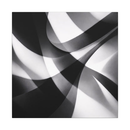 Abstract Black and White Swirl Matte Canvas