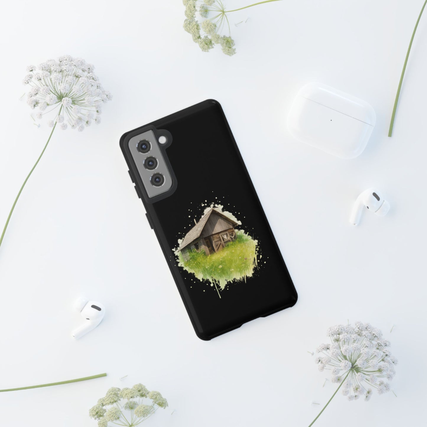 Rustic Farmhouse Phone Case, Cute Cottage Design, Tough Cases for Nature Lovers, Eco-Friendly Gift, Customizable Tech Accessories - TRV