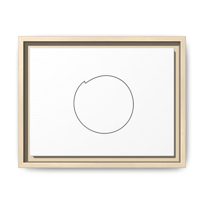 Framed matte canvas wall art featuring a minimal circular line design, by Printify, showcasing modern abstract artwork.