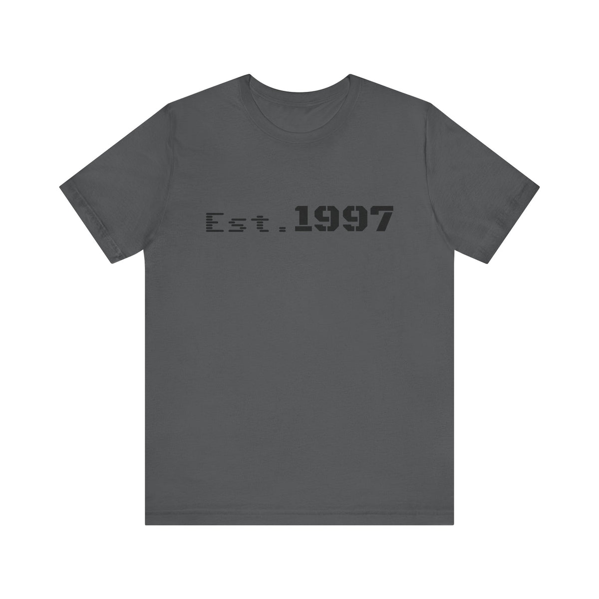 Vintage 1997 Established T-Shirt by Printify featuring bold "Est. 1997" design on soft cotton fabric.