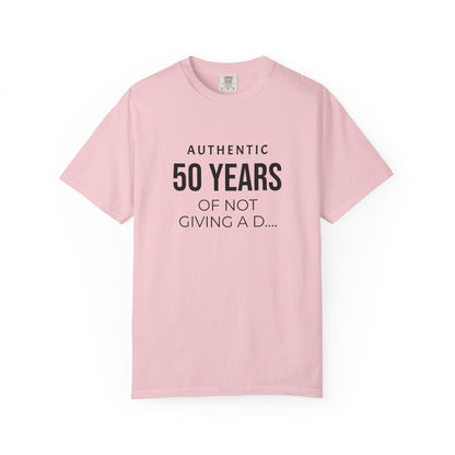 Custom garment-dyed T-shirt by Printify, showing a soft, colorful cotton T-shirt with a relaxed fit and vibrant dyeing.