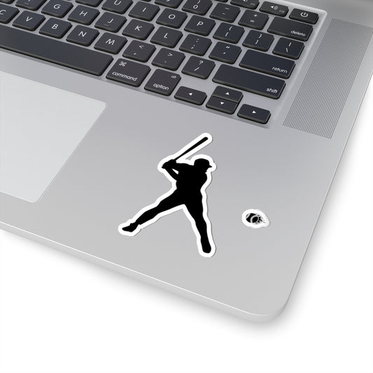 Baseball batter and ball kiss-cut sticker pack with silhouette designs, ideal for paper craft and decorating sports-themed projects.