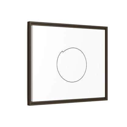 Framed matte canvas wall art featuring a minimal circular line design, ideal for modern home decor.
