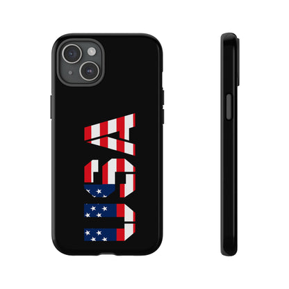 USA patriotic phone case with American flag design, durable tough case for smartphones by Printify