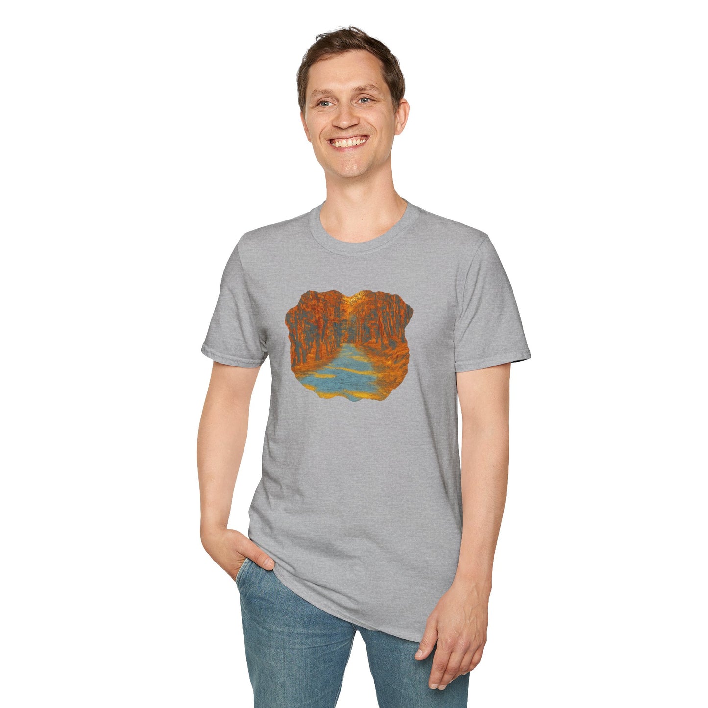 Autumn Pathway Unisex Softstyle T-Shirt, Cozy Fall Shirt, Nature Lover Tee, Scenic Route Top, Gift for Hikers, Casual Wear, Outdoor [...]