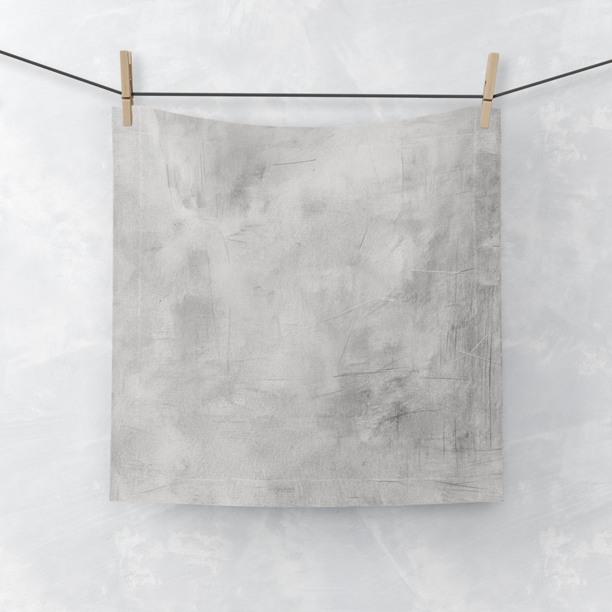 Gray marble face towel by Printify, soft decorative bathroom hand towel with elegant marble pattern for bathroom decor.