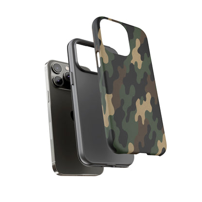 Camouflage tough phone case by Printify with rugged camo design, providing durable protection for smartphones.