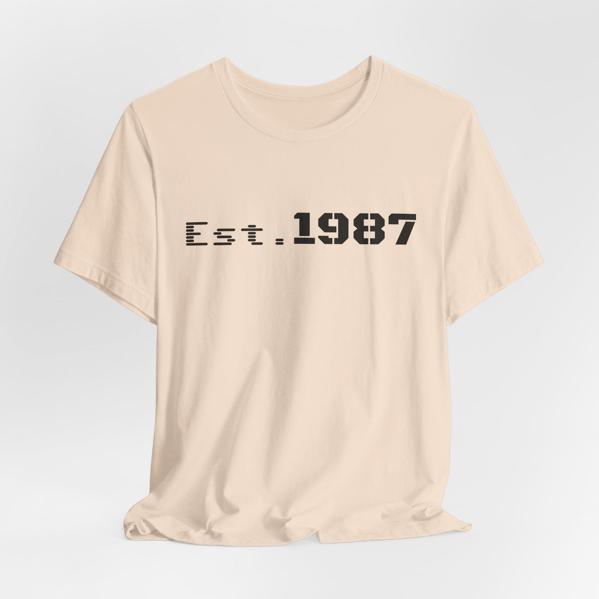 Vintage Est. 1987 T-Shirt by Printify featuring a classic born 1987 design on a comfortable cotton tee.