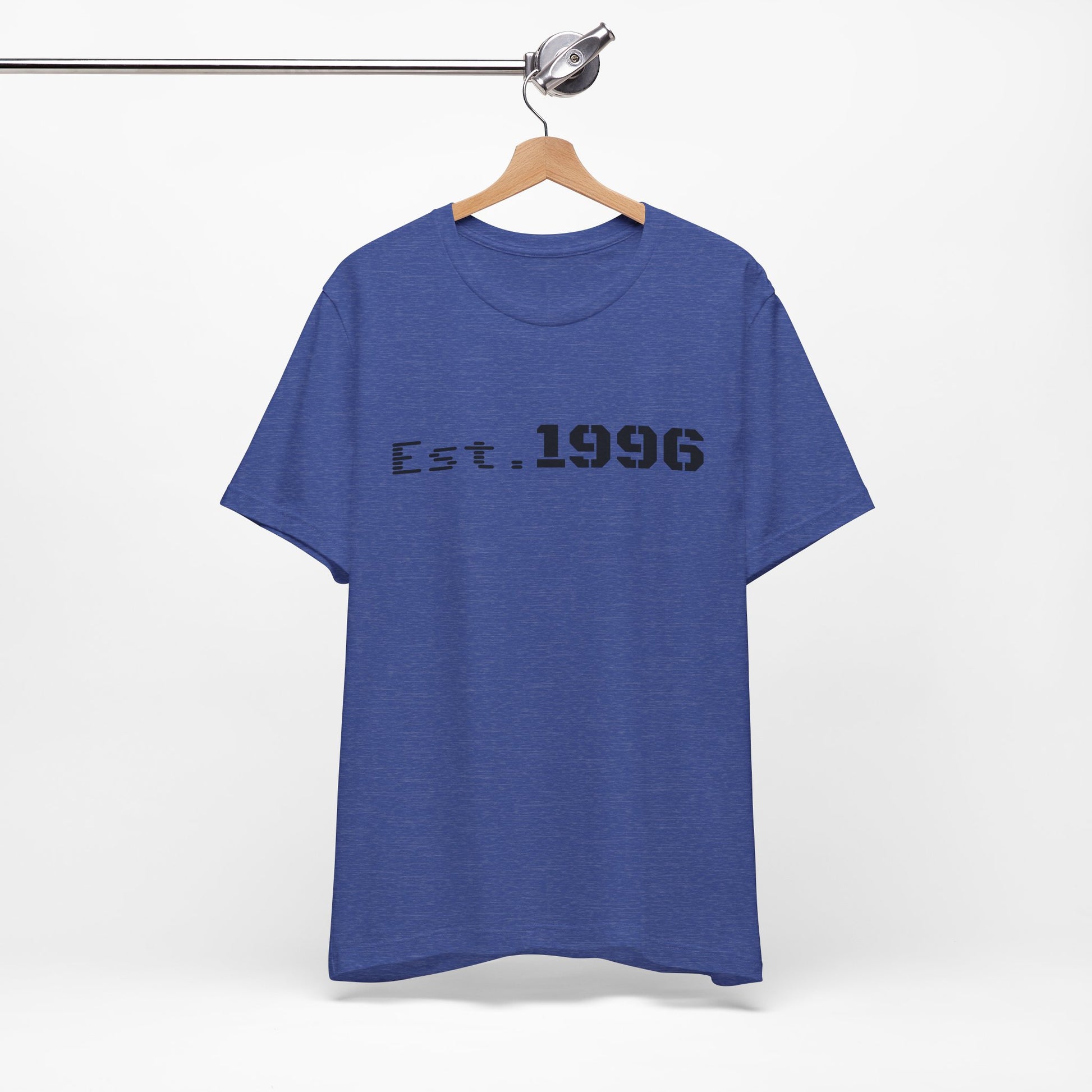 Vintage Est. 1996 T-shirt by Printify featuring a classic design, perfect as a birth year birthday gift.