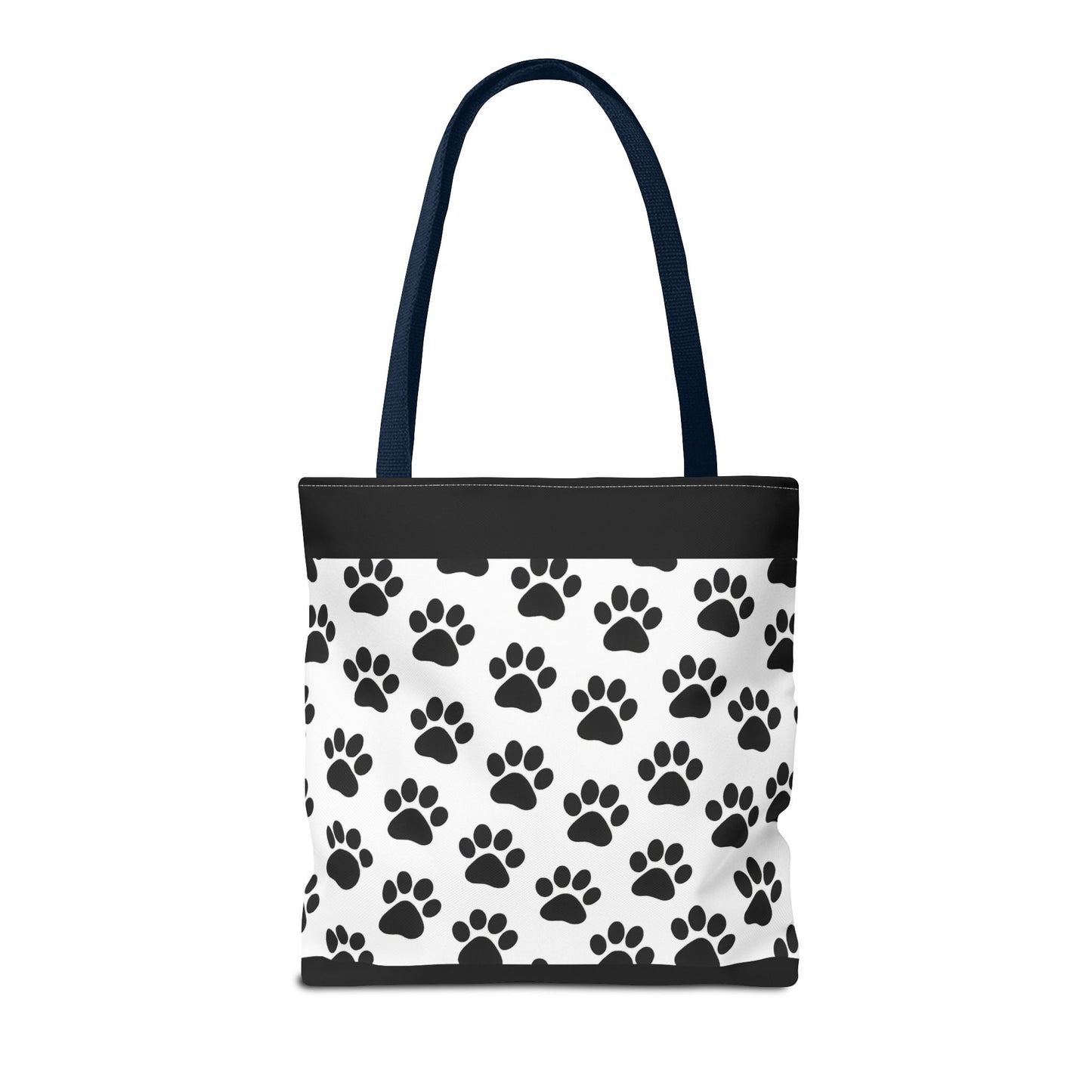 Eco-friendly paw print tote bag by Printify, featuring a large paw print design, perfect for dog and cat lovers.