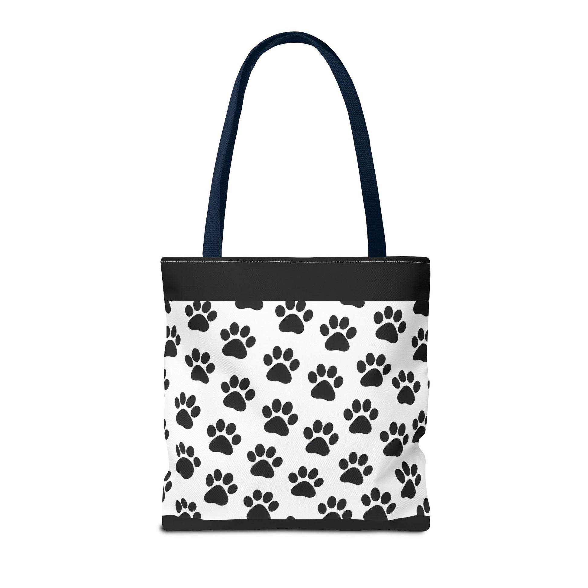 Eco-friendly paw print tote bag by Printify, featuring a large paw print design, perfect for dog and cat lovers.