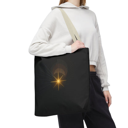 Radiant Starburst Tote Bag | Golden Light Celestial Design - TRV