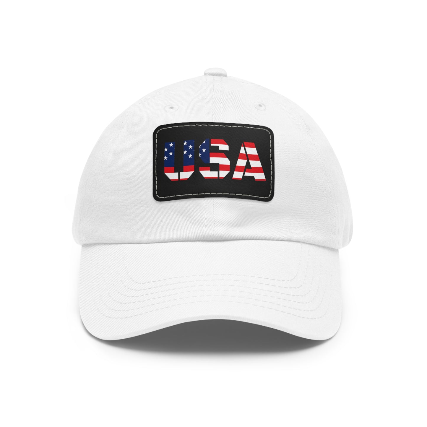 Dad Hat with Leather Patch (Rectangle)