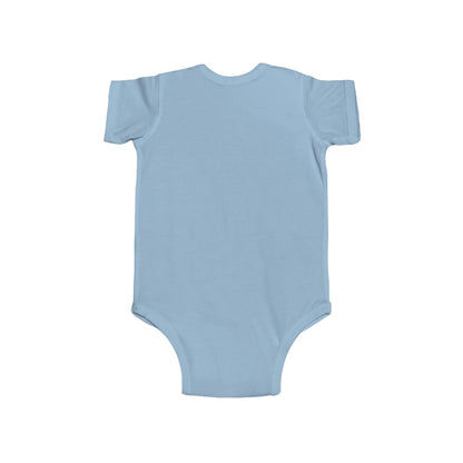 Printify cute heart gesture infant bodysuit, unisex baby outfit for special occasions, featuring a playful heart design on soft fabric.