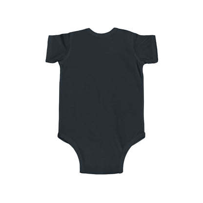 Unisex infant bodysuit by Printify featuring a cute heart gesture print, perfect for special occasions and baby photos.