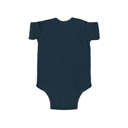 Unisex infant bodysuit with cute heart gesture print, adorable baby clothing from Printify for special occasions.
