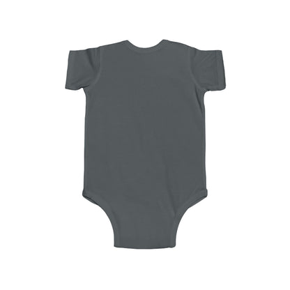 Unisex infant bodysuit with cute heart gesture print, adorable baby outfit for special occasions, by Printify.