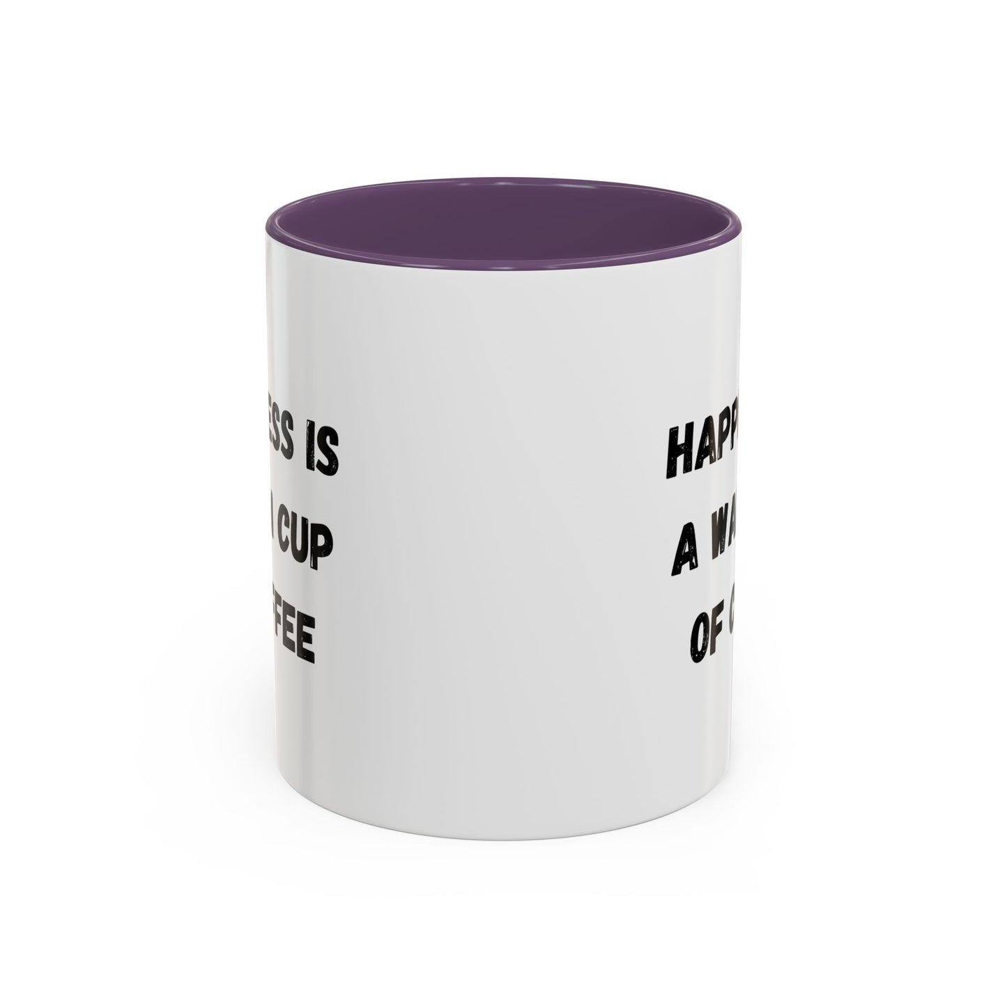 Coffee Mug — “Happiness Is A Warm Cup Of Coffee” Accent Ceramic Mug (11/15 oz)