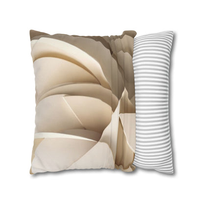 Beige Abstract Paper Swirl Pillowcase Spun Polyester Square Pillowcase