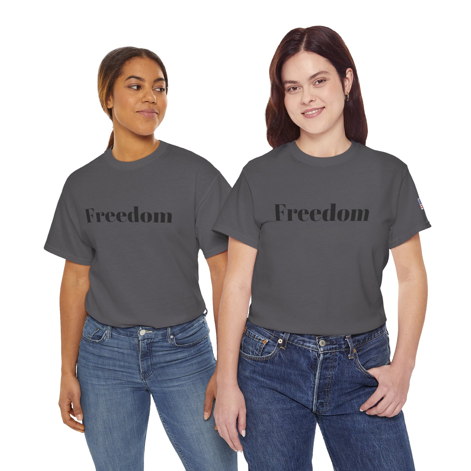Freedom script tee | T-Shirt, American flag sleeve - TRV
