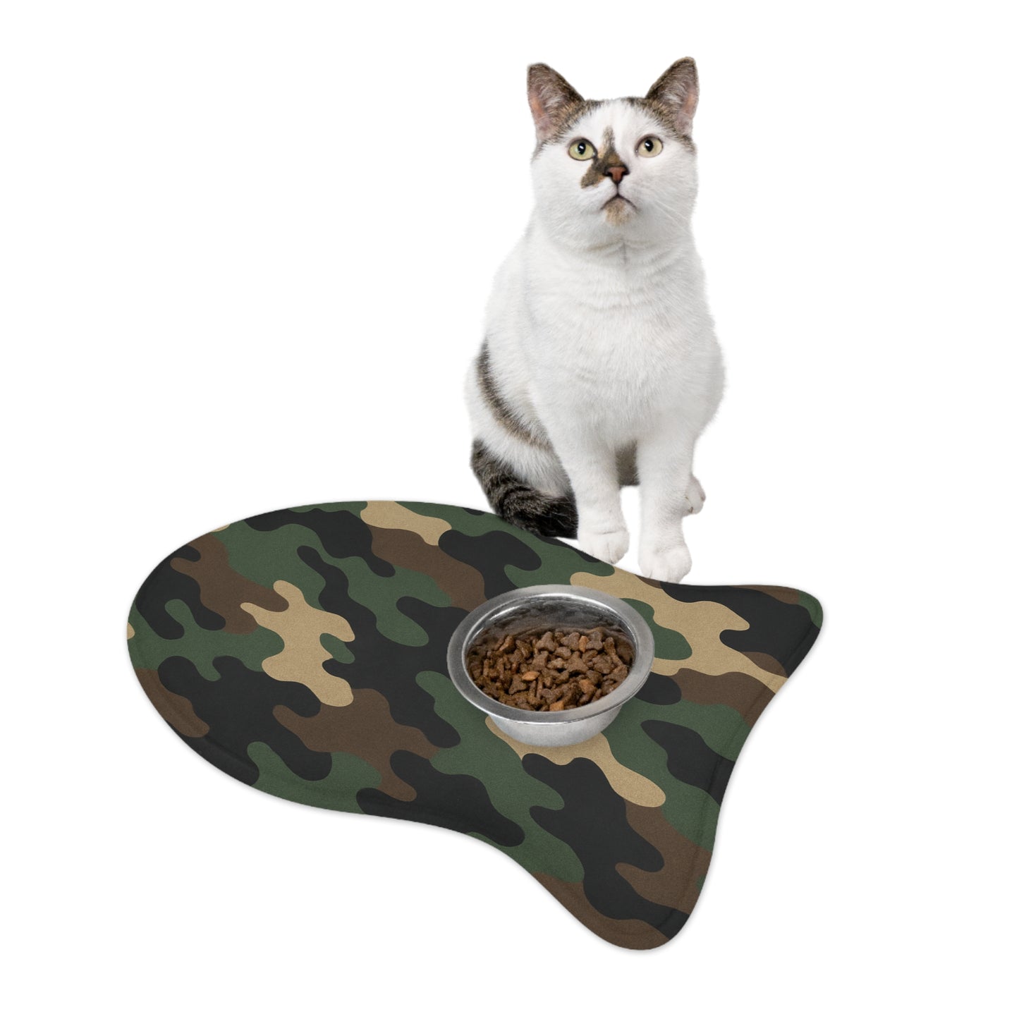 Camo Pet Feeding Mat — Waterproof Non‑Slip Placemat for Dogs & Cats