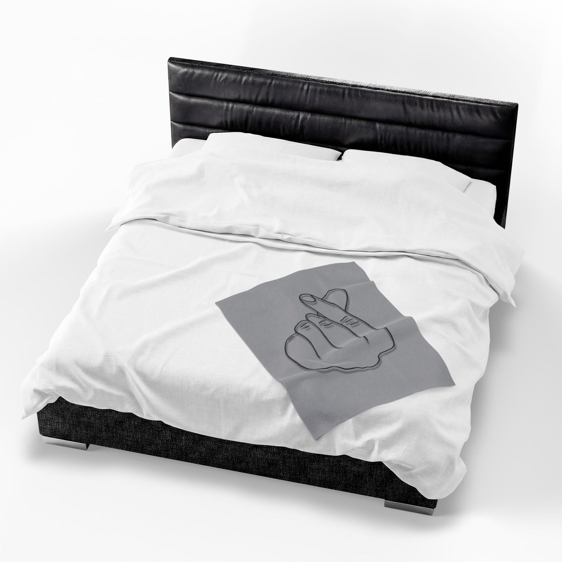 All-over print velveteen plush blanket with heart gesture design from Printify, perfect for cozy home decor and gifts.
