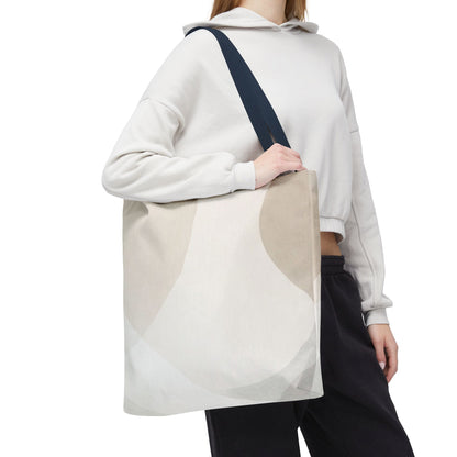 Neutral Abstract Geometric Tote Bag | Minimal Beige Shapes