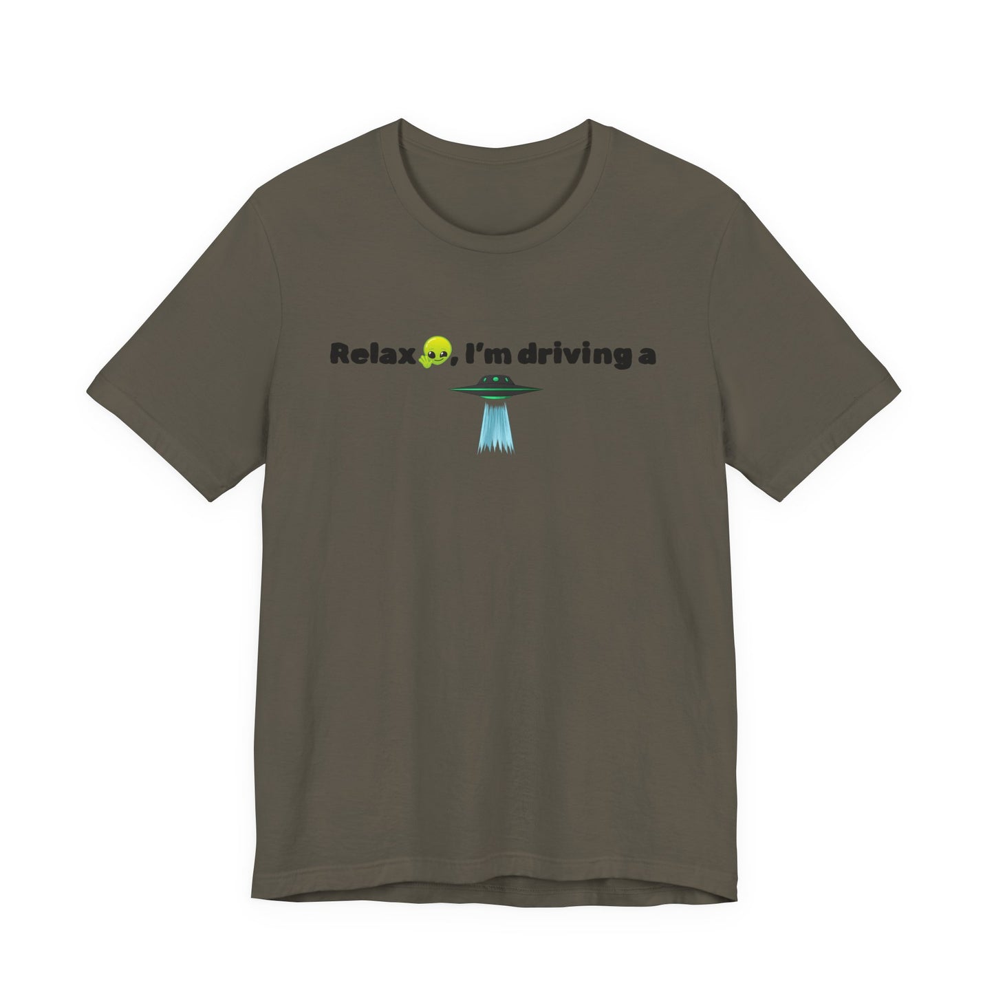 Alien Driving Unisex Tee - Fun Casual Shirt, Gifts for UFO Lovers, Quirky Humor T-Shirt, Perfect for Road Trips, Unique Birthday Present