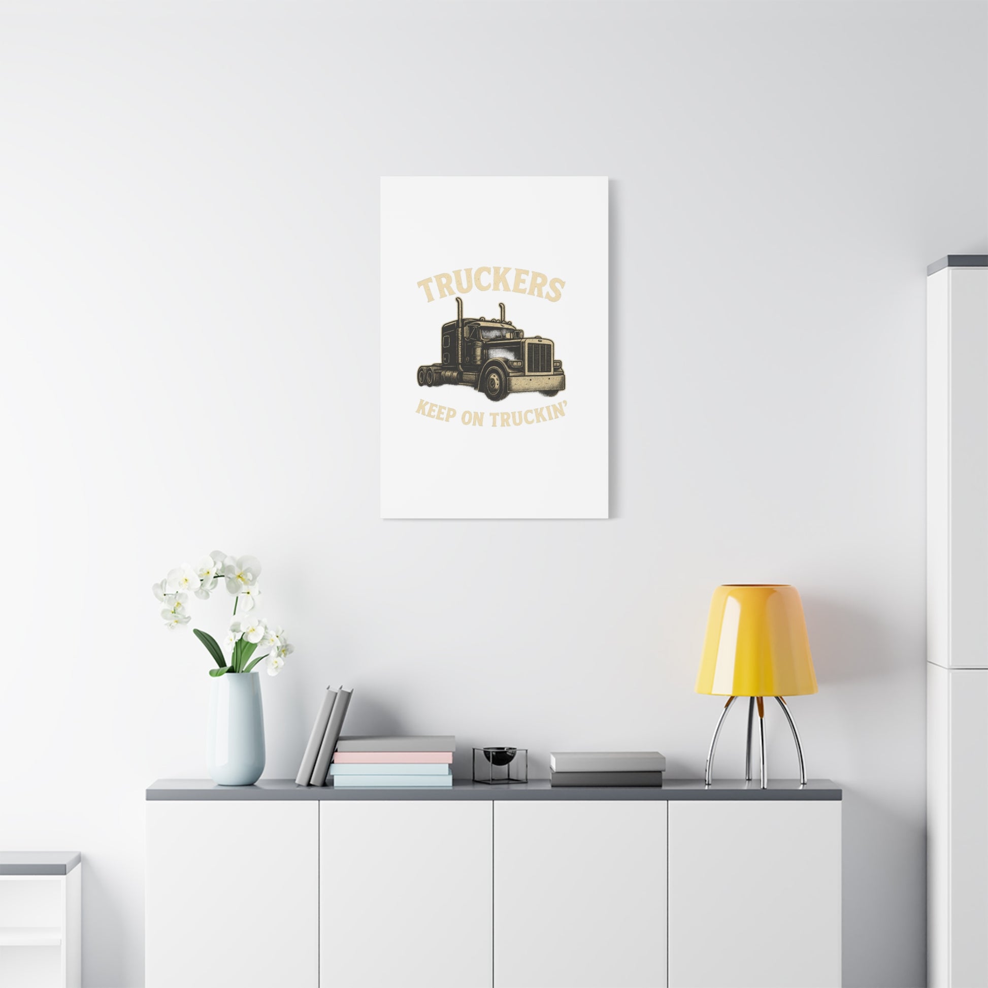 Truckers Canvas Wall Art, Keep on Truckin' Decor, Gift for Drivers, Trucking Artwork, Transportation Gift - TRV