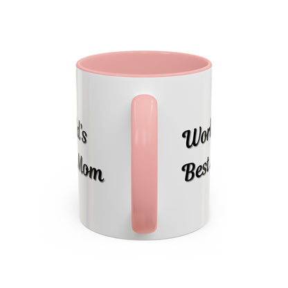 Black-Trim Ceramic Mug with "World's Best Mom" accent text, perfect for Mother's Day gift from Printify.