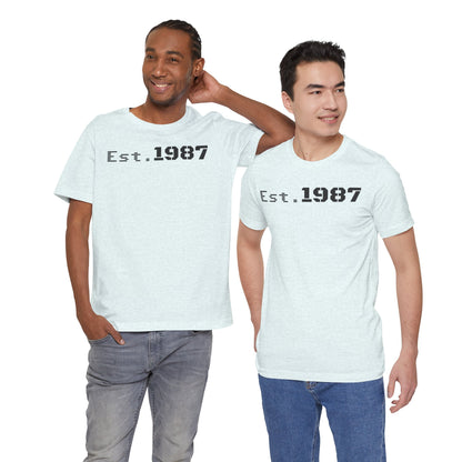 Est. 1987 Unisex Tee - Vintage Style Shirt, 80s Birth Year Gift, Casual Wear, Birthday T-Shirt, Retro Graphic Tee