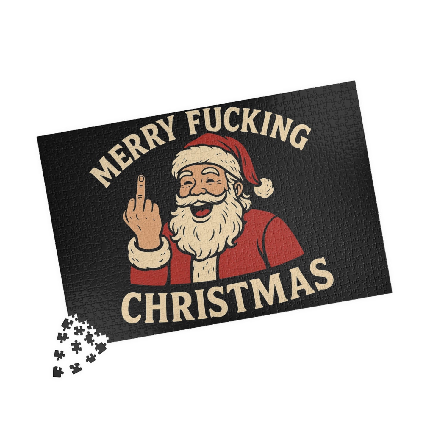 Merry Fucking Christmas Puzzle — Funny Santa Holiday Jigsaw (110–1014 pcs)