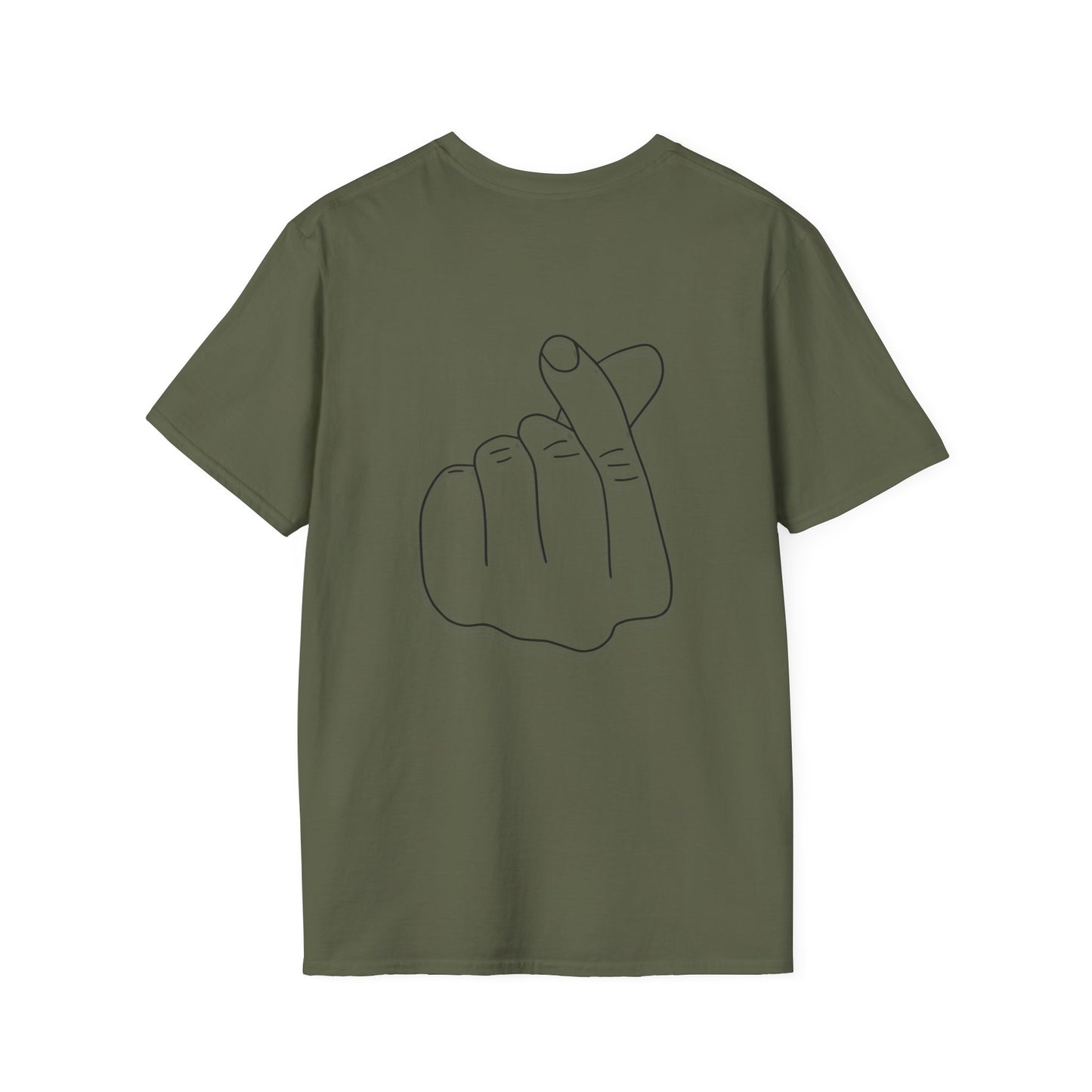Trendy Unisex Softstyle T-Shirt with Love Hand Gesture Design