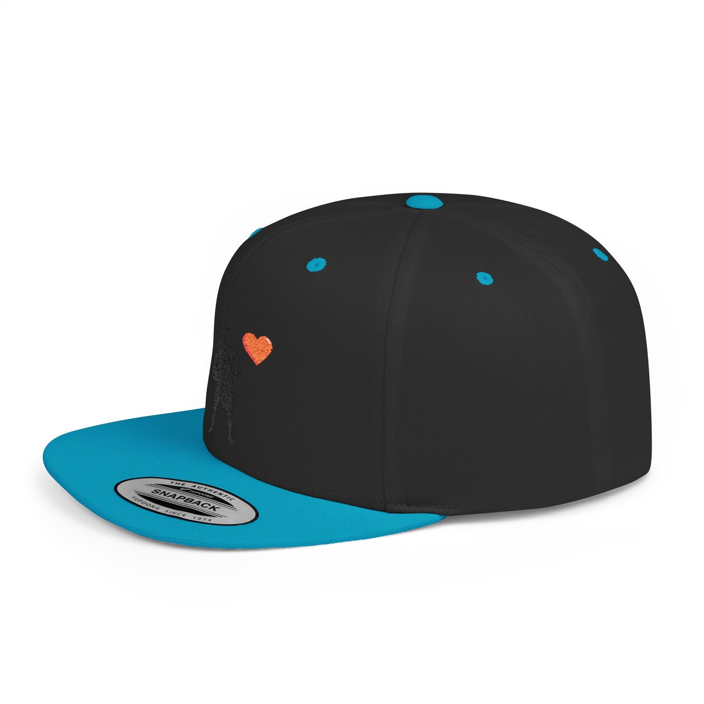 Sporty Love Flat Bill Snapback Hat – Adjustable Cap for Athletes, Casual Wear, Gifts for Sports Fans, Basketball Enthusiasts, Unique - TRV