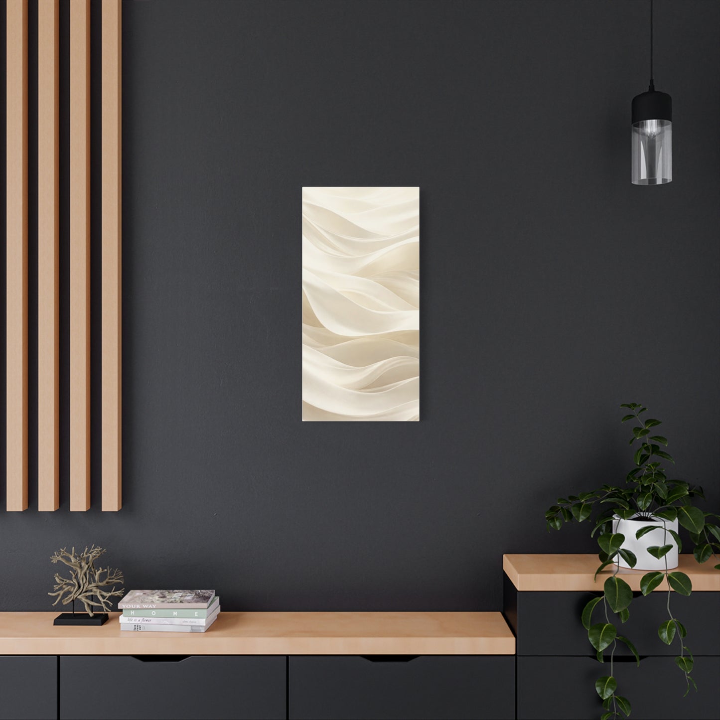 Neutral Abstract Wave Art Matte Canvas