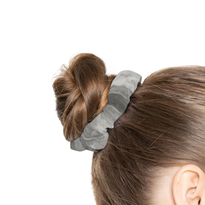 Gray Marble Scrunchie — Elegant Tie-Dye Hair Accessory