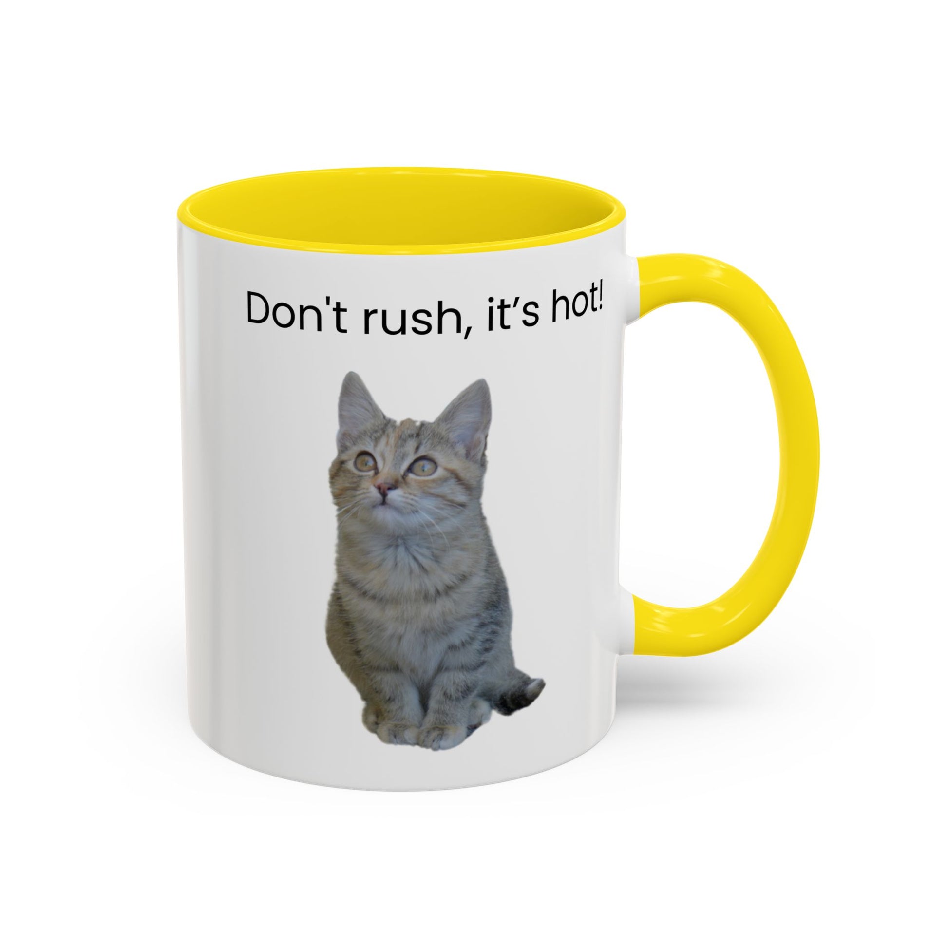 Cute Cat Coffee Mug - "Don't Rush, It's Hot!" - TRV