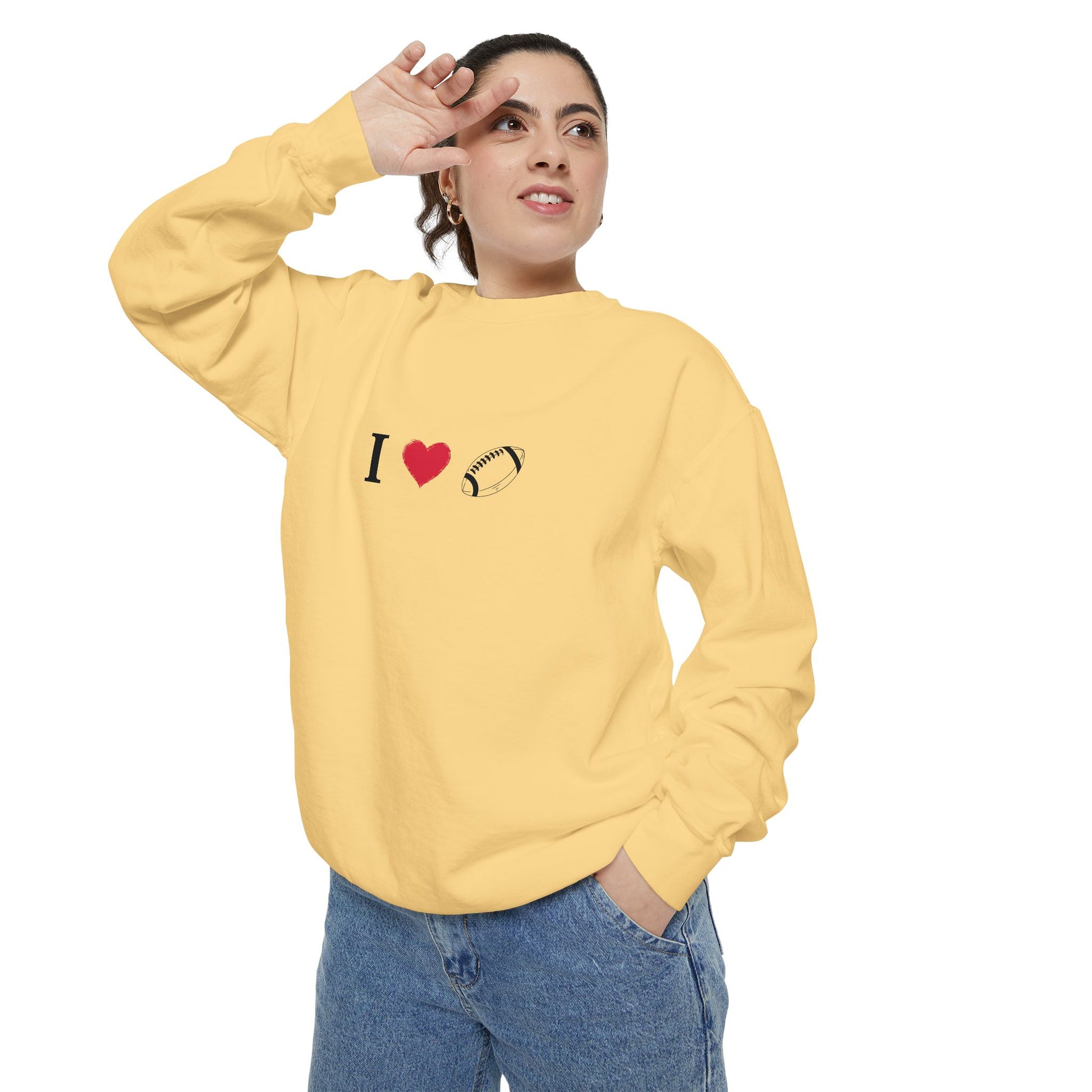 Unisex Sweatshirt, I love Football, Cozy, Perfect for Everyday Wear, Gift Idea for Friends, Couples, and Special Occasions - TRV