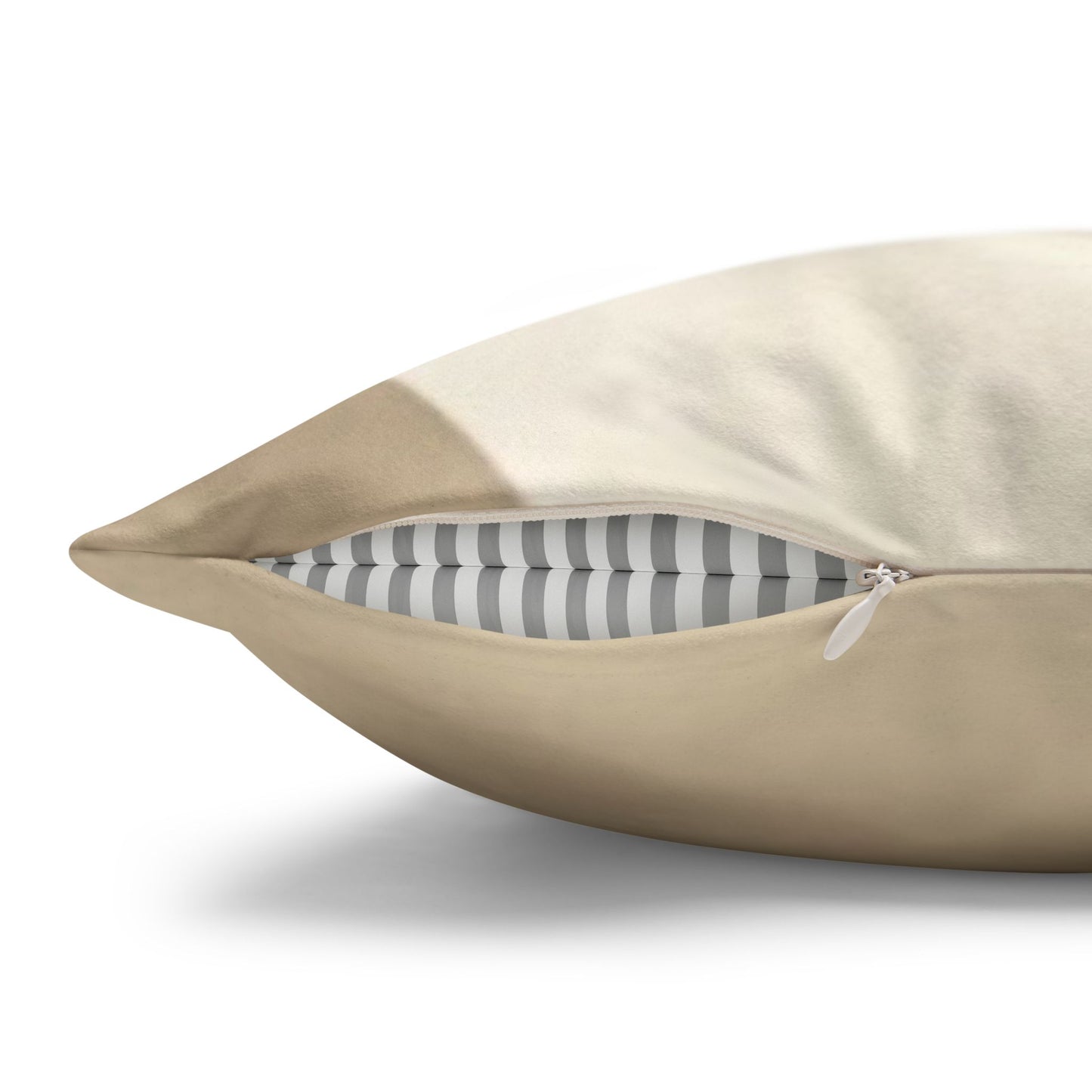 Beige Abstract Wave Pillowcase | Faux Suede Square Pillow Cover