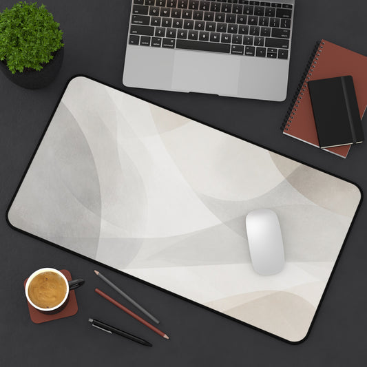 Neutral abstract waves desk mat from Printify featuring a minimalist design, ideal for office use and mouse pad protection.