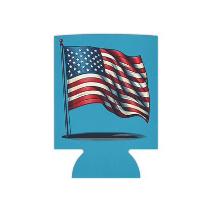 Patriotic Can Cooler, Summer BBQ Accessory, Independence Day Drink Holder, Americana Coaster, USA Party Favor - TRV
