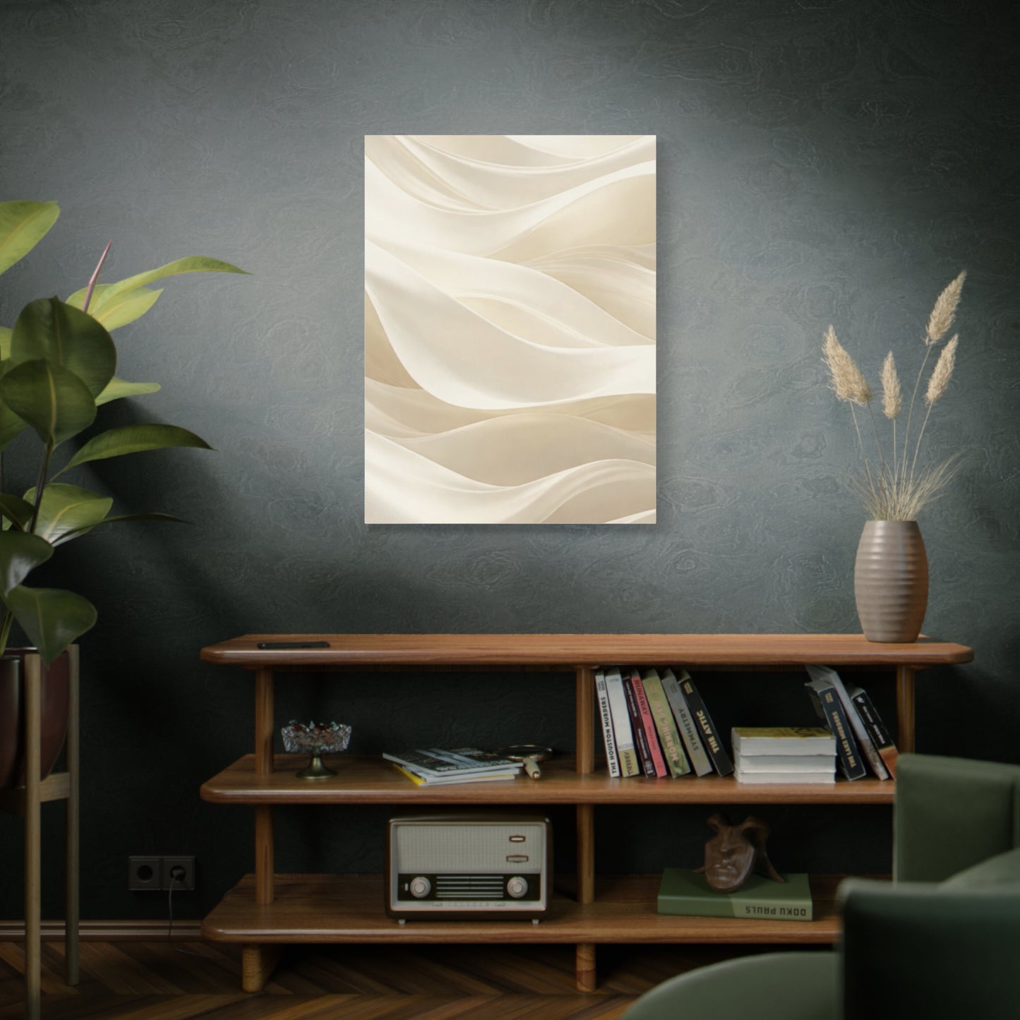 Neutral Abstract Wave Art Matte Canvas