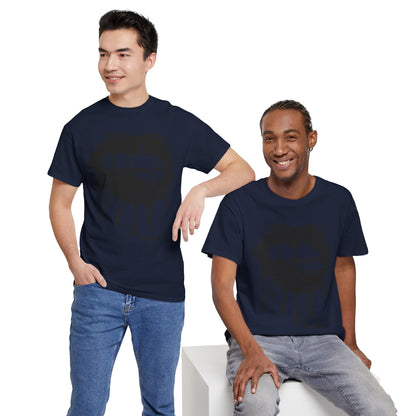 Edgy Graphic Tee - Dripping Lips Design - Unisex Heavy Cotton Tee